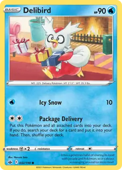 Delibird Pokemon card from Chilling Reign