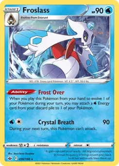 Froslass Pokemon card from Chilling Reign