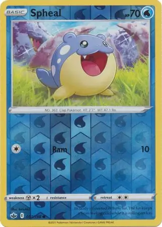 Spheal Reverse Holo Pokemon card from Chilling Reign