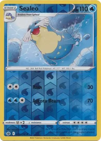 Sealeo Reverse Holo Pokemon card from Chilling Reign