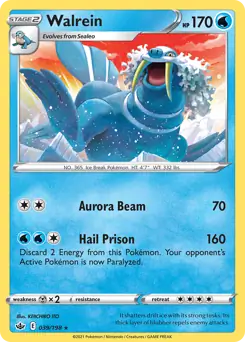 Walrein Pokemon card from Chilling Reign