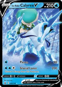 Ice Rider Calyrex V Pokemon card from Chilling Reign