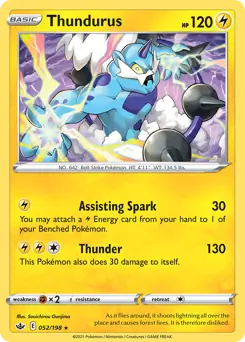 Thundurus Pokemon card from Chilling Reign