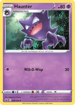 Haunter Pokemon card from Chilling Reign