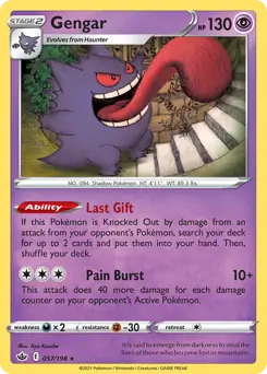 Gengar Pokemon card from Chilling Reign