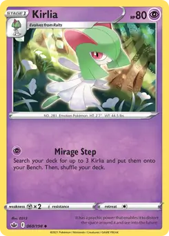 Kirlia Pokemon card from Chilling Reign