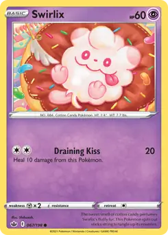 Swirlix Pokemon card from Chilling Reign