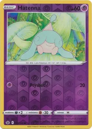 Hatenna Reverse Holo Pokemon card from Chilling Reign