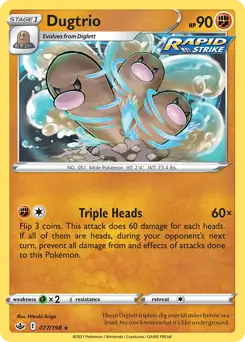 Dugtrio Pokemon card from Chilling Reign