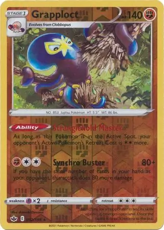 Grapploct Reverse Holo Pokemon card from Chilling Reign