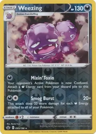 Weezing Reverse Holo Pokemon card from Chilling Reign