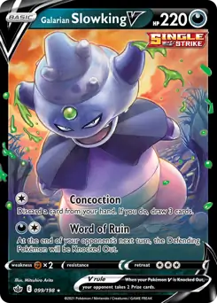 Galarian Slowking V Pokemon card from Chilling Reign