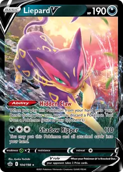 Liepard V Pokemon card from Chilling Reign