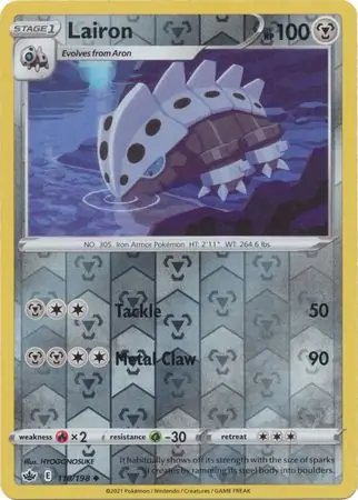 Lairon Reverse Holo Pokemon card from Chilling Reign
