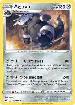 Aggron Pokemon card from Chilling Reign