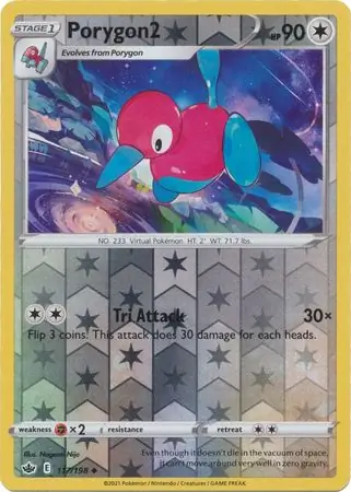Porygon2 Reverse Holo Pokemon card from Chilling Reign