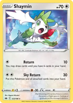 Shaymin Pokemon card from Chilling Reign