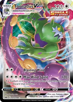 Tornadus VMAX Pokemon card from Chilling Reign