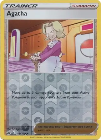 Agatha Reverse Holo Pokemon card from Chilling Reign