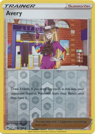 Avery Reverse Holo Pokemon card from Chilling Reign