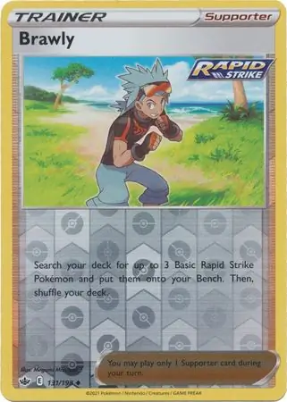 Brawly Reverse Holo Pokemon card from Chilling Reign