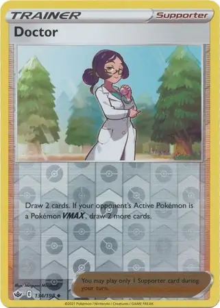 Doctor Reverse Holo Pokemon card from Chilling Reign