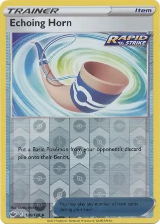 Echoing Horn Reverse Holo Pokemon card from Chilling Reign
