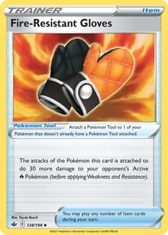 Fire-Resistant Gloves Pokemon card from Chilling Reign