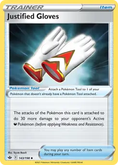 Justified Gloves Pokemon card from Chilling Reign