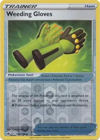 Weeding Gloves Reverse Holo Pokemon card from Chilling Reign