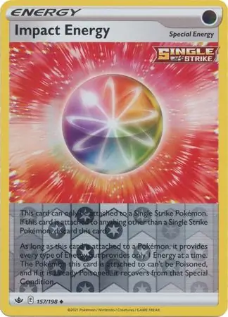Impact Energy Reverse Holo Pokemon card from Chilling Reign