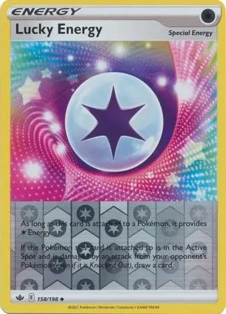 Lucky Energy Reverse Holo Pokemon card from Chilling Reign