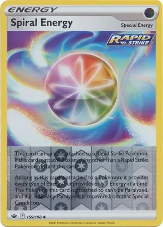 Spiral Energy Reverse Holo Pokemon card from Chilling Reign
