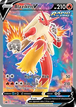 Blaziken V Full Art Pokemon card from Chilling Reign