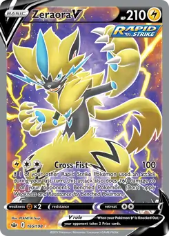 Zeraora V Full Art Pokemon card from Chilling Reign
