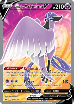 Galarian Articuno V Full Art Pokemon card from Chilling Reign
