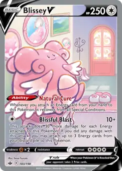 Blissey V Alternate Art Pokemon card from Chilling Reign