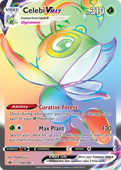 Celebi VMAX Secret Pokemon card from Chilling Reign