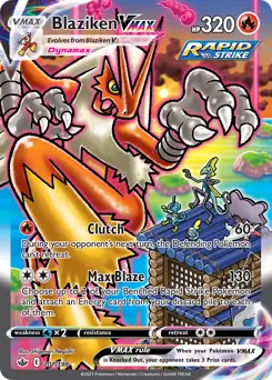 Blaziken VMAX Alternate Art Pokemon card from Chilling Reign