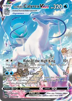 Ice Rider Calyrex VMAX Alternate Art Pokemon card from Chilling Reign