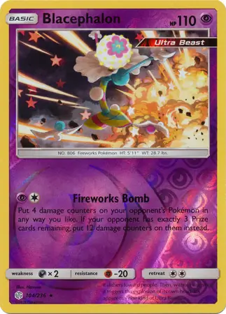 Blacephalon Reverse Holo Pokemon card from Cosmic Eclipse