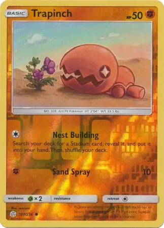 Trapinch Reverse Holo Pokemon card from Cosmic Eclipse