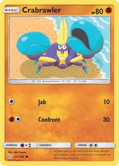 Crabrawler Pokemon card from Cosmic Eclipse