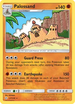 Palossand Pokemon card from Cosmic Eclipse