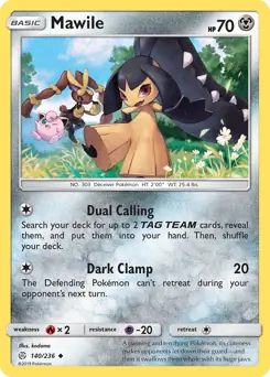 Mawile Pokemon card from Cosmic Eclipse