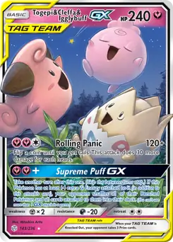 Togepi & Cleffa & Igglybuff GX Pokemon card from Cosmic Eclipse