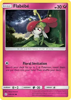 Flabebe Pokemon card from Cosmic Eclipse