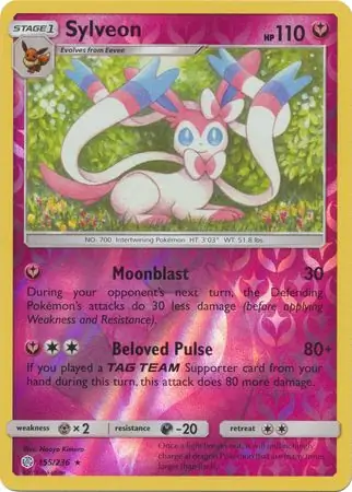 Sylveon Reverse Holo Pokemon card from Cosmic Eclipse