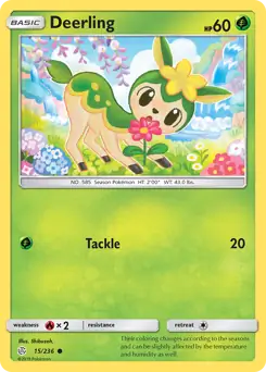 Deerling Pokemon card from Cosmic Eclipse