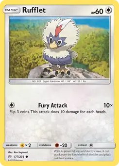 Rufflet Pokemon card from Cosmic Eclipse